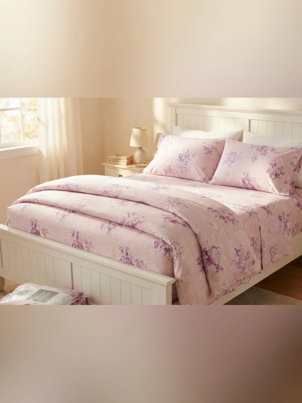 NWT❤️The Farmhouse by Rachel Ashwell Garment Wash 100% Cotton King Sheet 4pcsSet